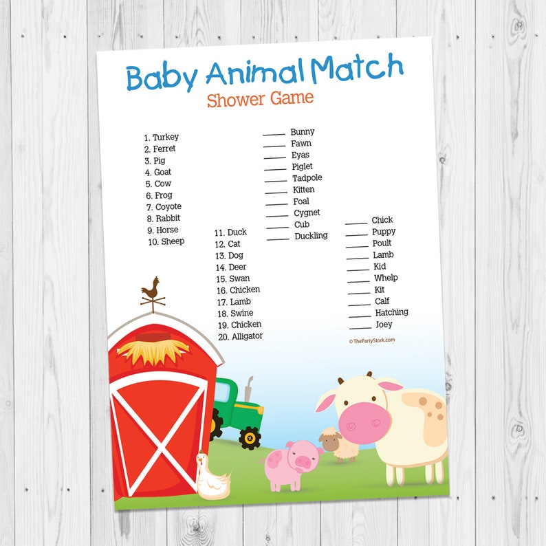 Blue baby animal match game printable - frosdarts