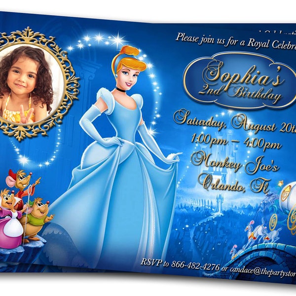 Cinderella Invitation Photo, Cinderella Birthday Invitation, Cinderella Invites, Cinderella Birthday Party Invitations, Cinderella Party