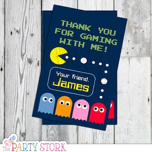Arcade Party Favor Tag, 2,5 « x 4 » Petites étiquettes cadeaux de carte de remerciement d’anniversaire imprimables, DIY, YOU PRINT