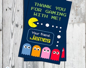 Arcade Party Favor Tag, 2.5" x 4" Small, Printable Birthday Thank You Card Gift Tags, DIY, YOU PRINT