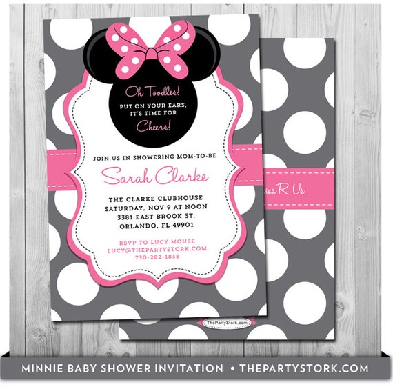 Minnie Mouse Baby Shower Invites Baby Shower Minnie Mouse Etsy