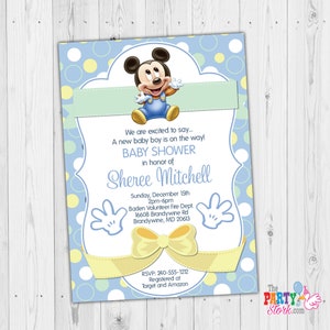 Invito per la festa di Topolino, digitale, stampabile, invito di Topolino per bambino, inviti per baby shower