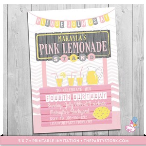 lemonade stand birthday party invitation