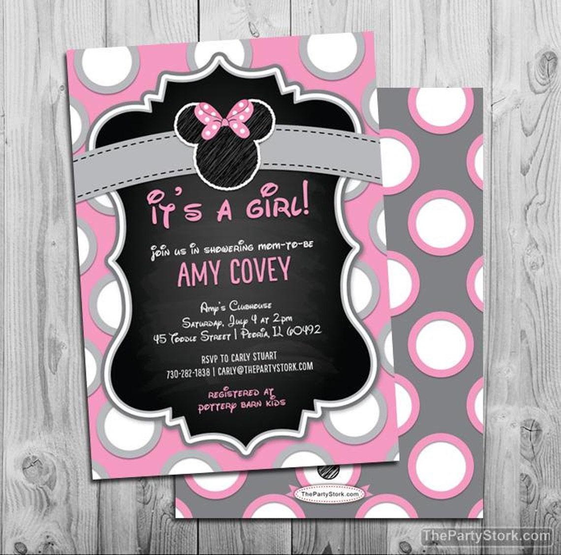 Minnie Mouse Baby Shower Invitation Printable Minnie Mouse Etsy