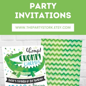 Alligator Birthday Party Invitations