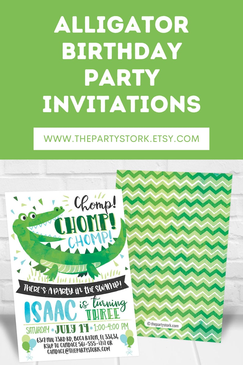 Alligator Birthday Party Invitations