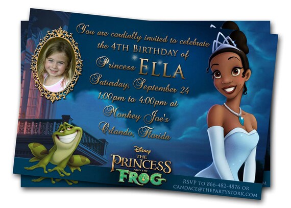The Princess and the Frog Invitations: Printable Girls Custom Birthday Invitation with Photo, YOU PRINT Il_570xn