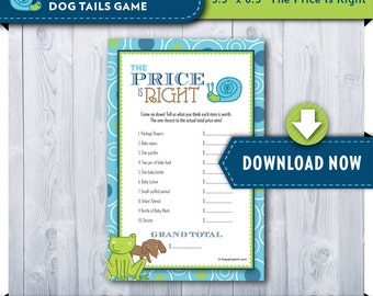 Boy Baby Shower Games, Frogs, Snails and Puppy Dog Tails Game, PRICE is RIGHT, Printable, Instant Download, Party Printables available