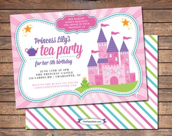 Princess Tea Party Invitation, Princess Tea Party, Girls Tea Party, Girls Tea Party Invitations, Printable Princess Tea Party Invitation