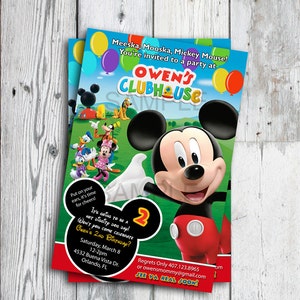 Mickey Mouse Clubhouse Invitations, Mickey Mouse Clubhouse Birthday Invitations, Mickey Mouse Clubhouse Party, Mickey Invitation Printable