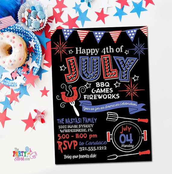 4th of july invitations printable fourth of july party invitation
