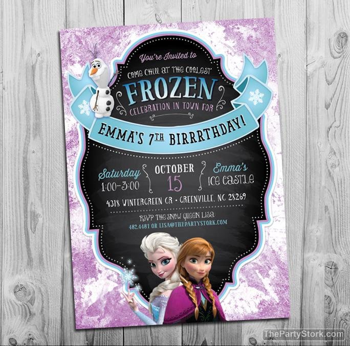 frozen-invitation-printable-frozen-birthday-party-invite-with-elsa-anna-and-olaf-purple-chalkboard-style-etsy