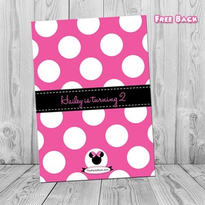 Minnie Invitation, Minnie Mouse Party, Minnie Mouse Invite Minnie Mouse Invitation 1st Birthday 2nd Birthday 3rd Birthday Hot Pink and Black image 2