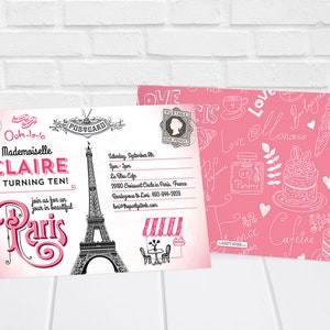 Paris Birthday Invitation, Paris Invitation Printable, Paris Party ...