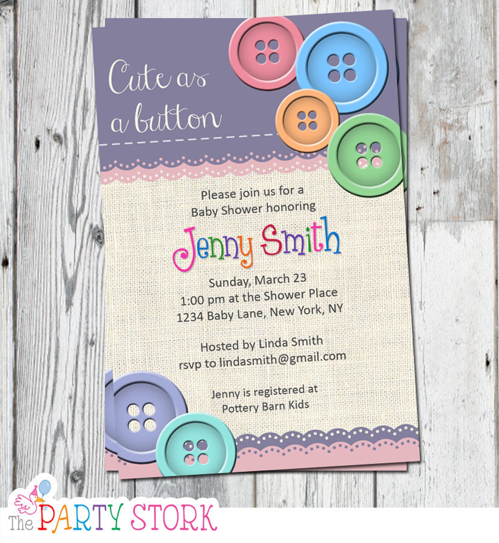 Cute as a Button Invitation Cute as a Button Baby Shower Etsy