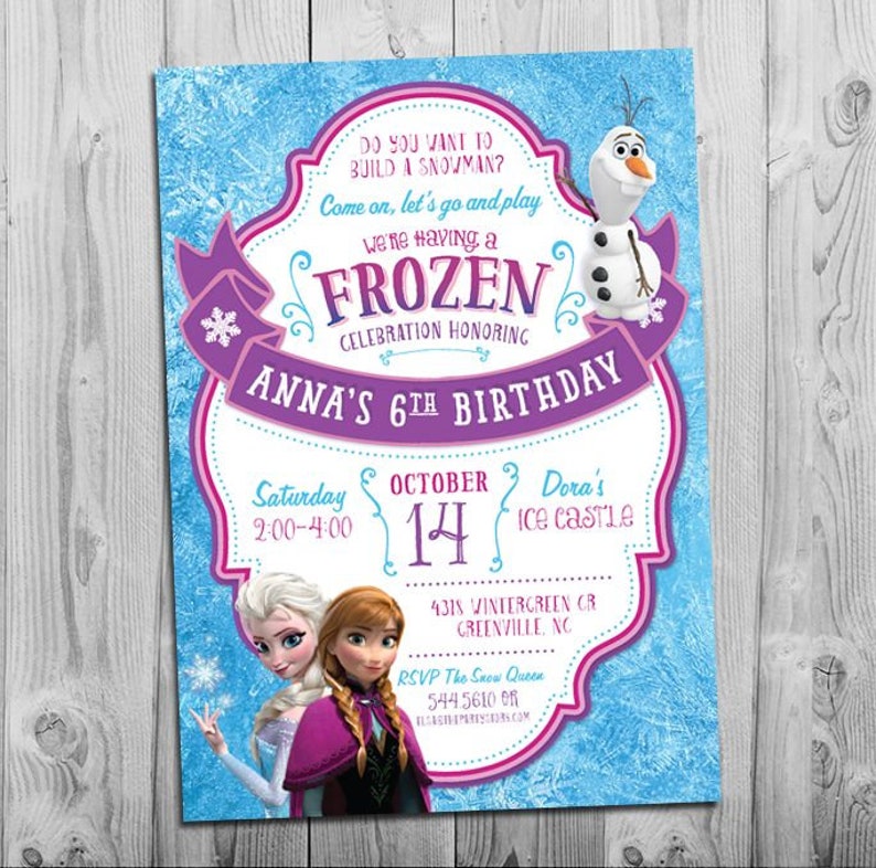 frozen birthday party invitation printable digital download