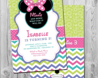 Minnie Mouse Bowtique Invitations, Minnie Bowtique Party, Minnie Bowtique Invite, Minnie Mouse Birthday Invitation, Boutique 3rd Birthday