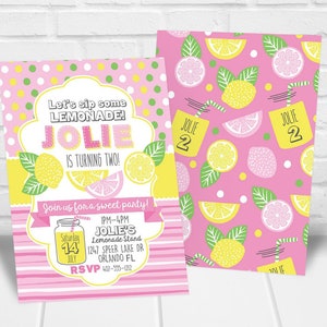 Lemonade Stand Party Invitation / Lemonade Birthday Invitation / Lemonade Birthday Party / Lemonade Birthday Invite / Pink Lemonade Party