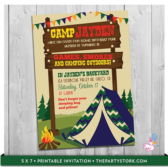 camping invitation camp invite tent invitation camp invitation