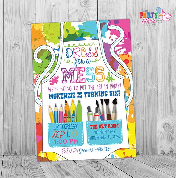 Painting Party Invitation, Art Party Invitation, Art Birthday Party Invitation, Art Themed Party, Paint Party Invites, Painting Party Il_570xn