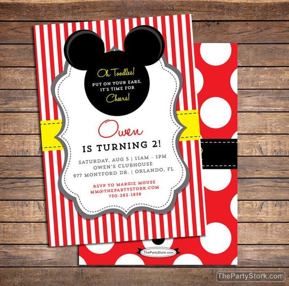 mickey mouse birthday invitation printable boys party mickey mouse diy invitations