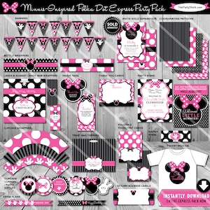 Minnie Invitation, Minnie Mouse Party, Minnie Mouse Invite Minnie Mouse Invitation 1st Birthday 2nd Birthday 3rd Birthday Hot Pink and Black image 3