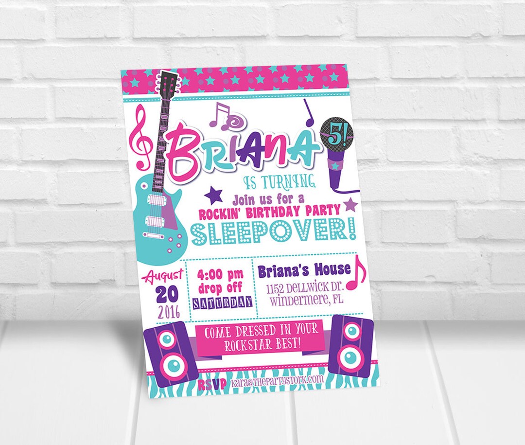 Rockstar Invitations, Rockstar Invite Printables, Rockstar Invitation ...