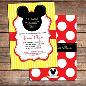 Mickey Mouse Baby Shower Invitation | Printable Baby Boy or Girl Invite ...