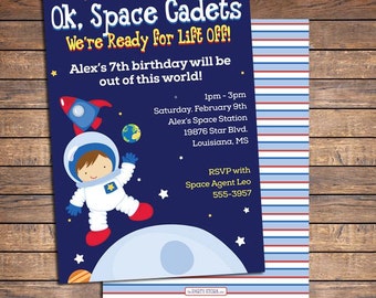 Space Birthday Invitation, Space Birthday Party, Space Birthday Party Invites, Astronaut Birthday Party Invitation - Printable DIY