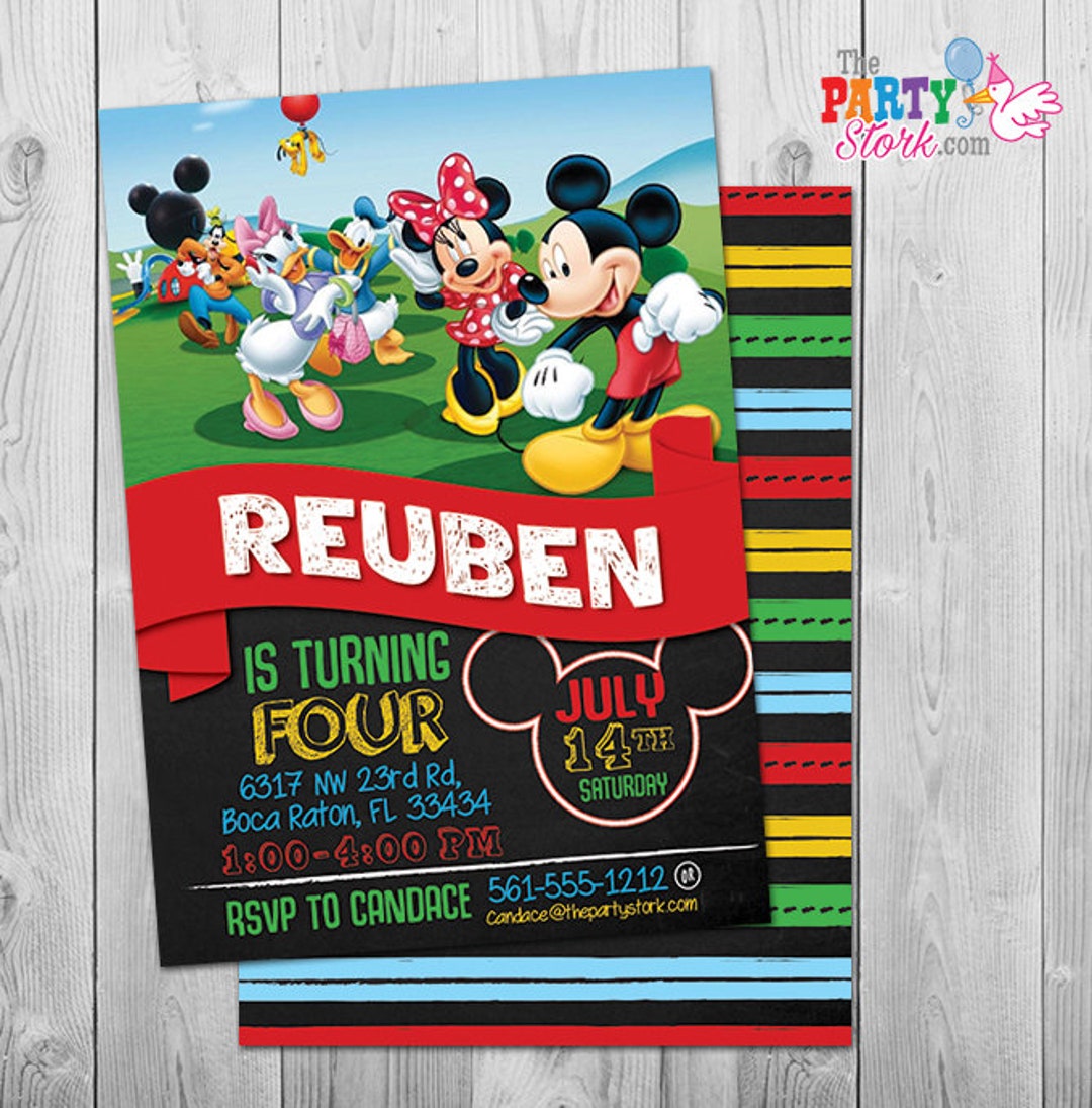 Printable Mickey Mouse Invitation - Etsy