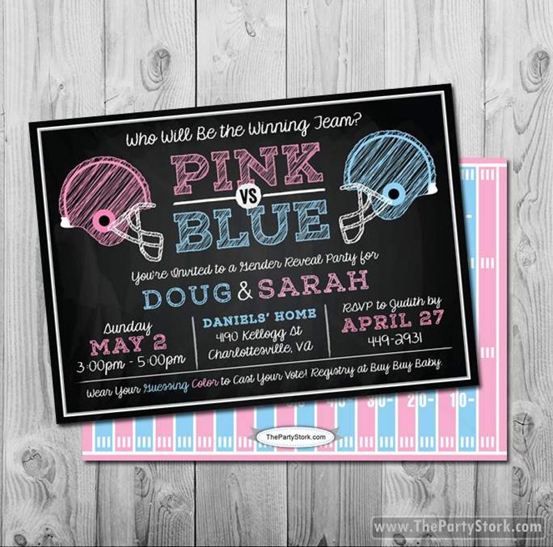 Football Gender Reveal Invitations, Football Gender Reveal Invites