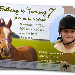 Horse Invitation for Girls, Horse Birthday Invitation Boy, Horse Party Invitation, Horseback Riding Birthday Invitation with Photo