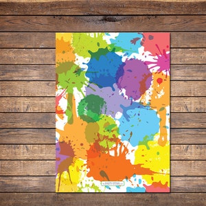 paint splatter invitation