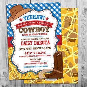 Invito per baby shower cowboy Invito per baby shower stampabile cowboy per ragazzo Invito per baby shower cowboy Tema western digitale