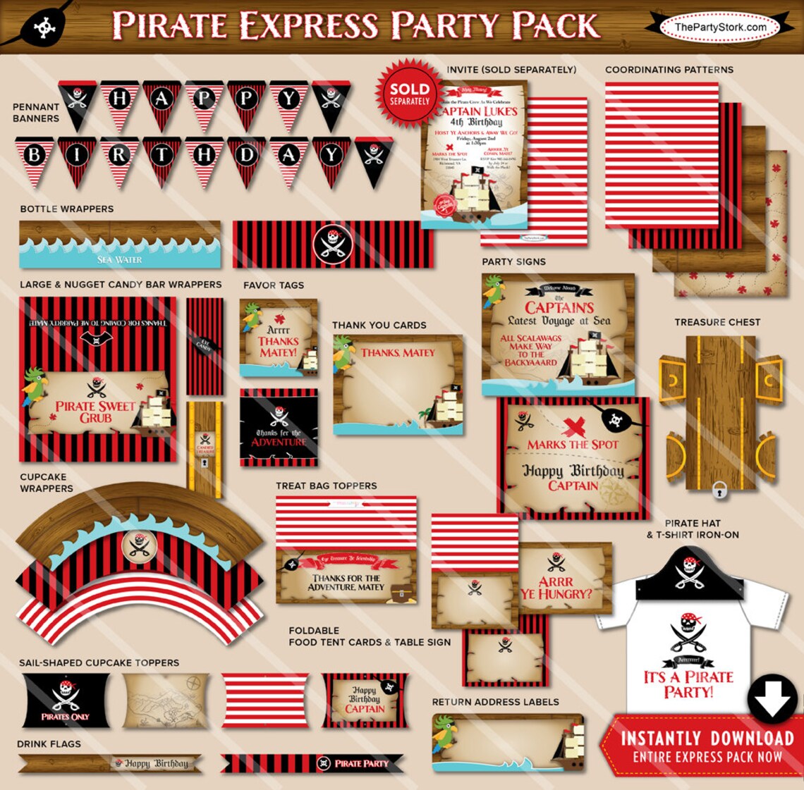 Pirate Birthday Party Decorations Printable Pirate Party | Etsy