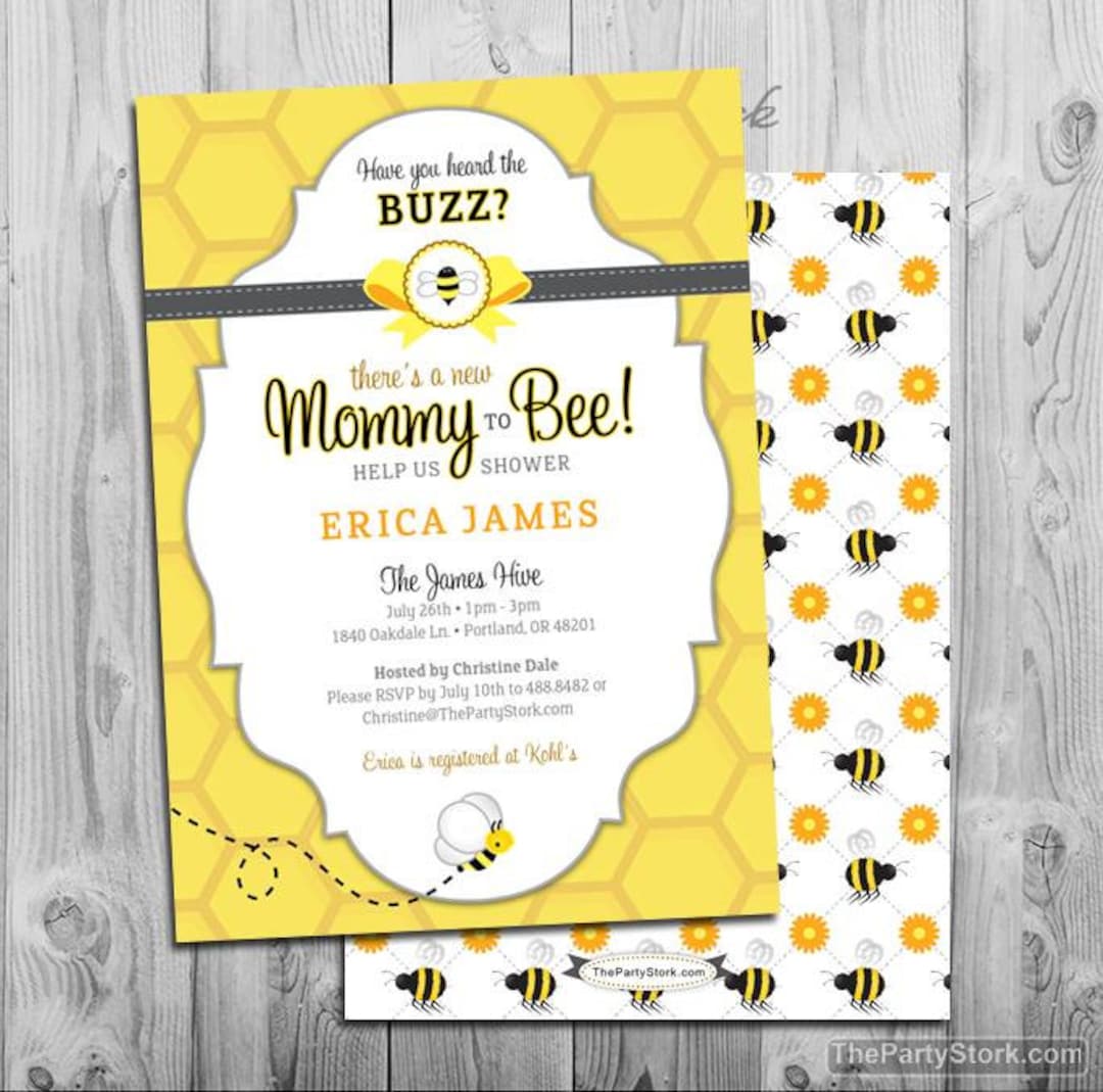 Bee Baby Shower Invitation | Printable Mommy to Bee Invitations | FREE ...