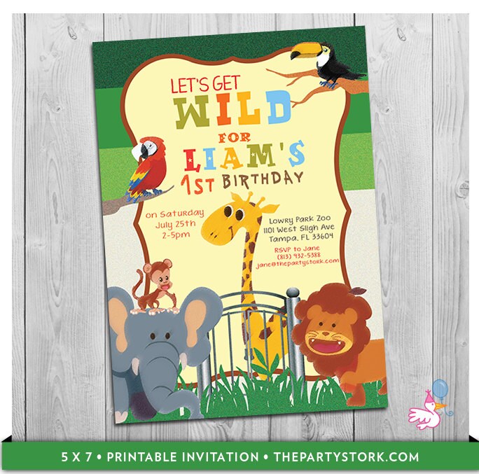 Zoo Birthday Invitation Safari Birthday Invitation Zoo | Etsy