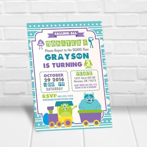 Invito festa di compleanno ispirato a Monsters Inc - Download digitale - Invito stampabile - Invito di compleanno mostro Inc.-Fai da te