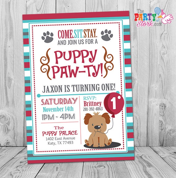 puppy invitation boy puppy birthday invitation printable puppy