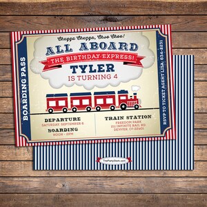 Train Invitation – Boys Train Birthday Party | Vintage Train Invite, Train Theme Birthday, Printable Made-to-Order Digital Download