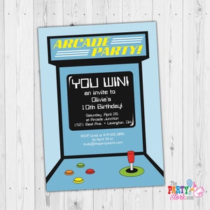 Arcade Invitation, Arcade or Video Game Party, Video Game Invitation, Arcade Birthday Party Invitation, Video Game Party, Printable Invite