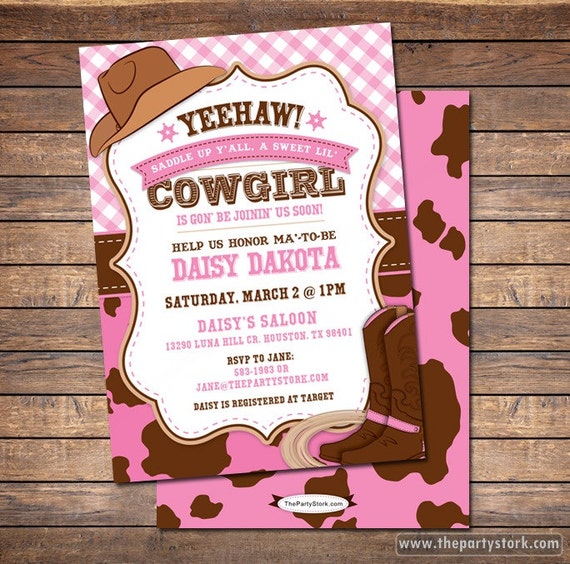 Free Printable Cowgirl Baby Shower Invitations