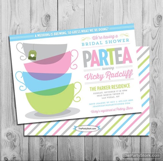 Bridal Tea Invitation | Printable High Tea Bridal Shower Invite | Bridal Brunch | Party Decorations Available Il_570xn