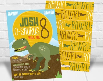 Dinosaur Birthday Invitation, Dinosaur Birthday, Dinosaur Invitation, Dinosaur Party, Dino Party, Dinosaur Birthday Party Invites, Printable