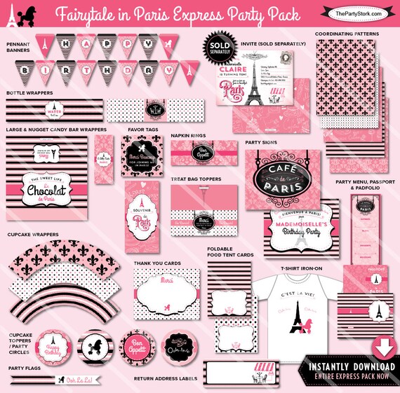 Paris Birthday Party Decorations Paris Party Decorations Etsy