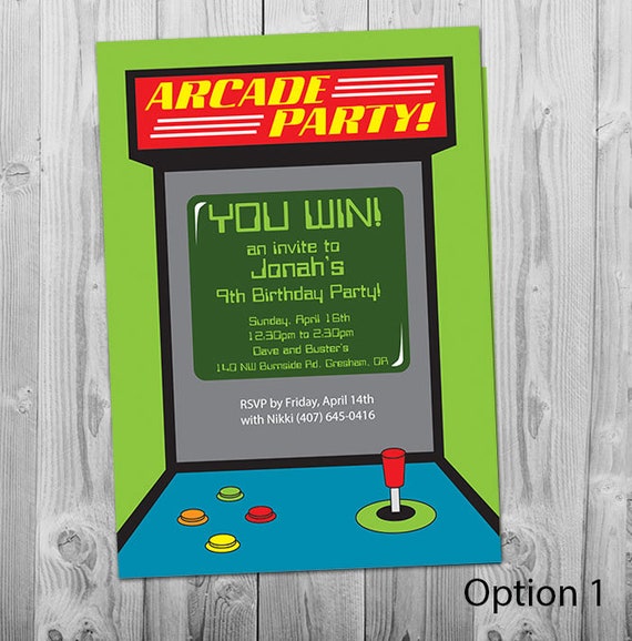 Birthday Party Invitation Cards for Teens, Arcade Party, Party Invitation  for Girls Boys, Party Celebration for Kids, Personalized 20 Cards With 20