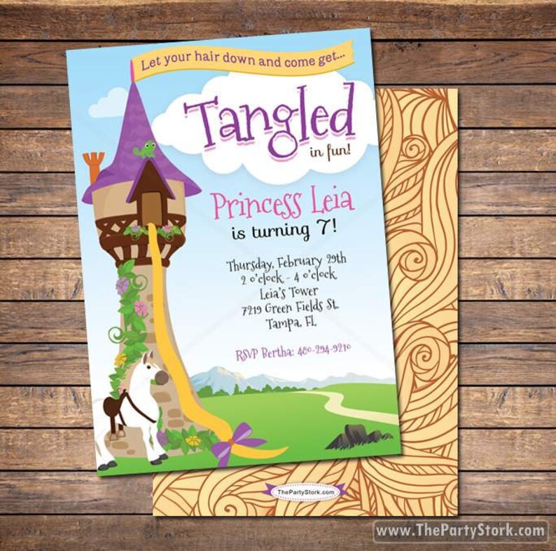 Tangled Birthday Invitation Tangled Invitation Rapunzel Etsy