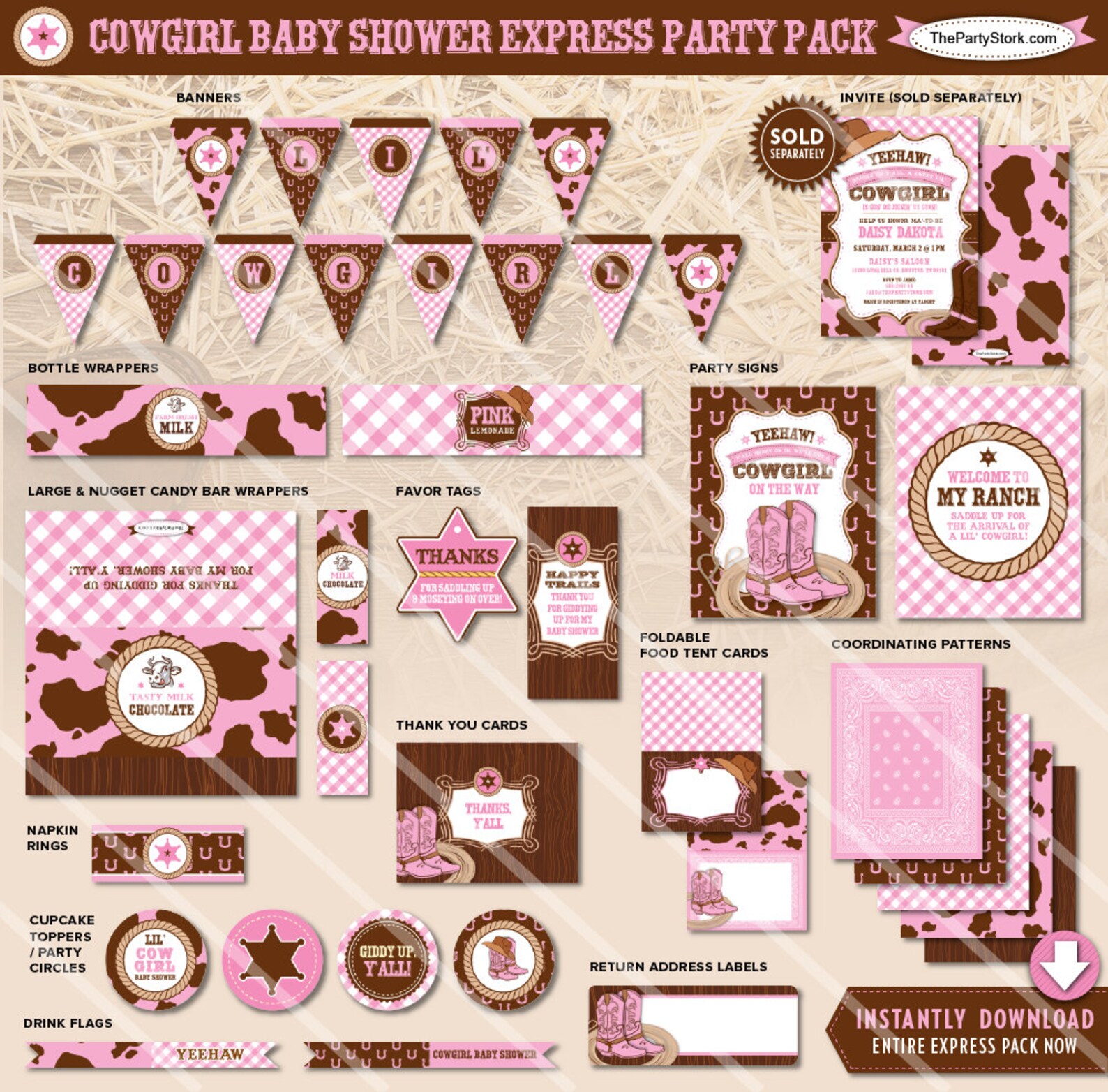 Cowgirl Baby Shower Decorations Cowgirl Baby Shower Decor Etsy