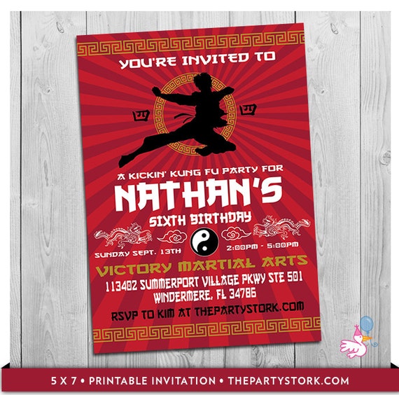 Free Printable Taekwondo Birthday Invitations