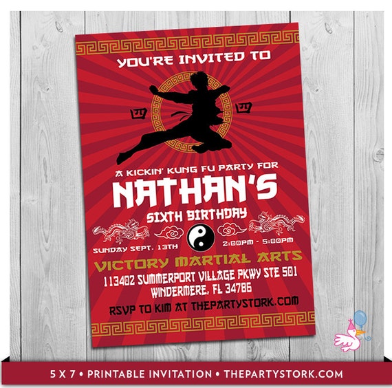 Karate Invitation Printable Personalized Boy Taekwondo Birthday Party Karate Invitation Printable Personalized Boy Taekwondo Birthday Party